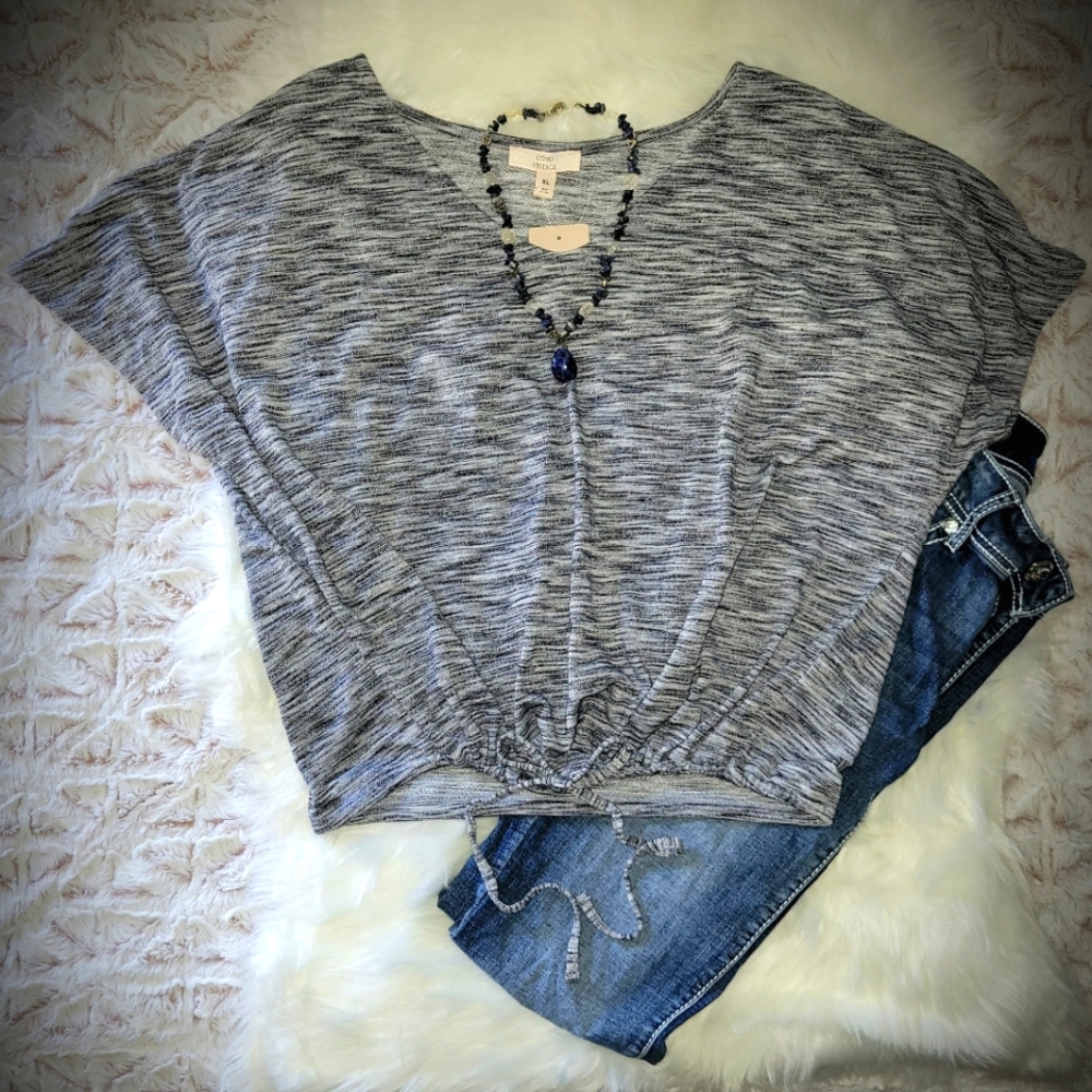 💙 Como Vintage Dark Blue Women's Crop Top 💙